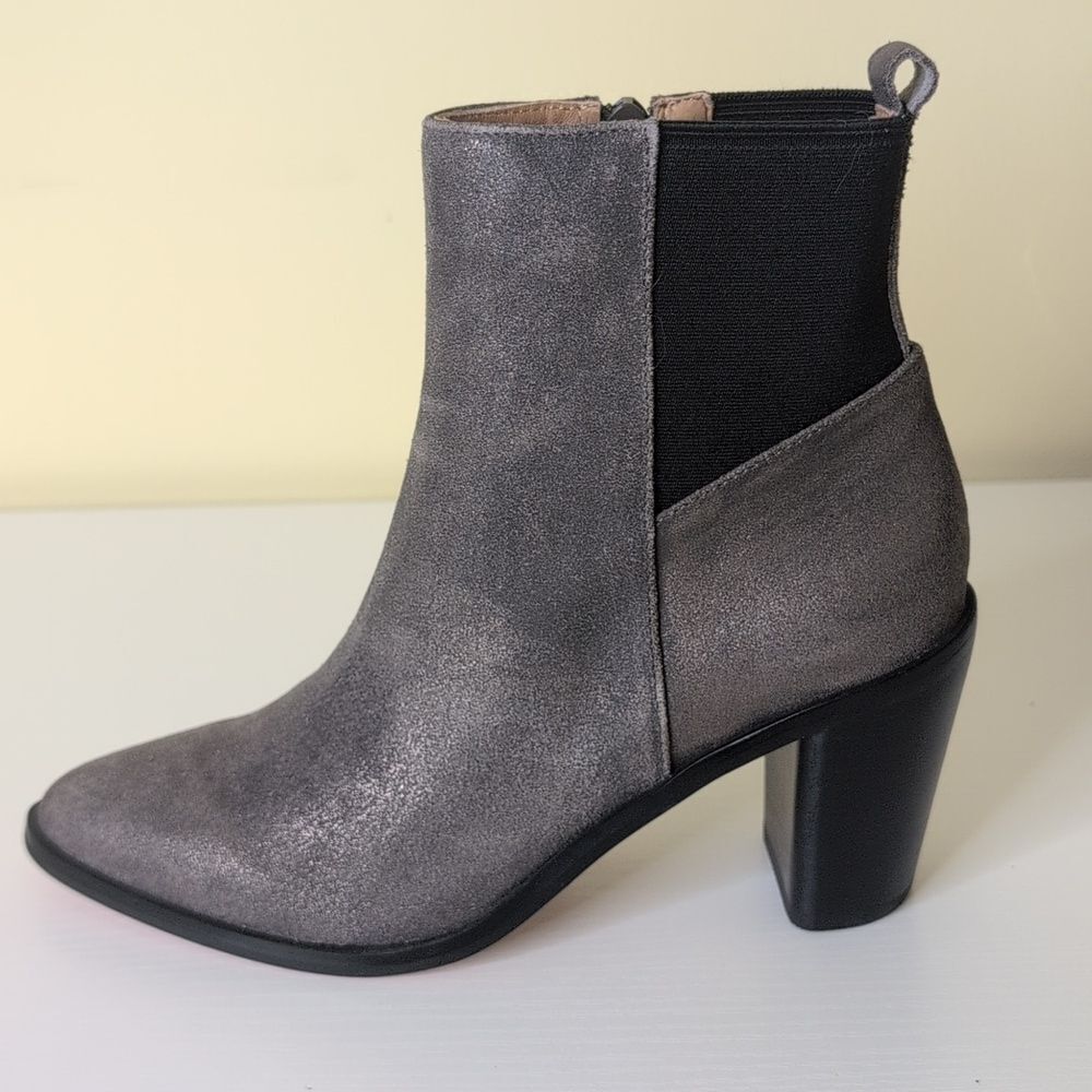 Corso Como Size 6.5 Hurray Dusted Metallic Gunmetal Heeled Boots, NEW - Picture 10 of 15